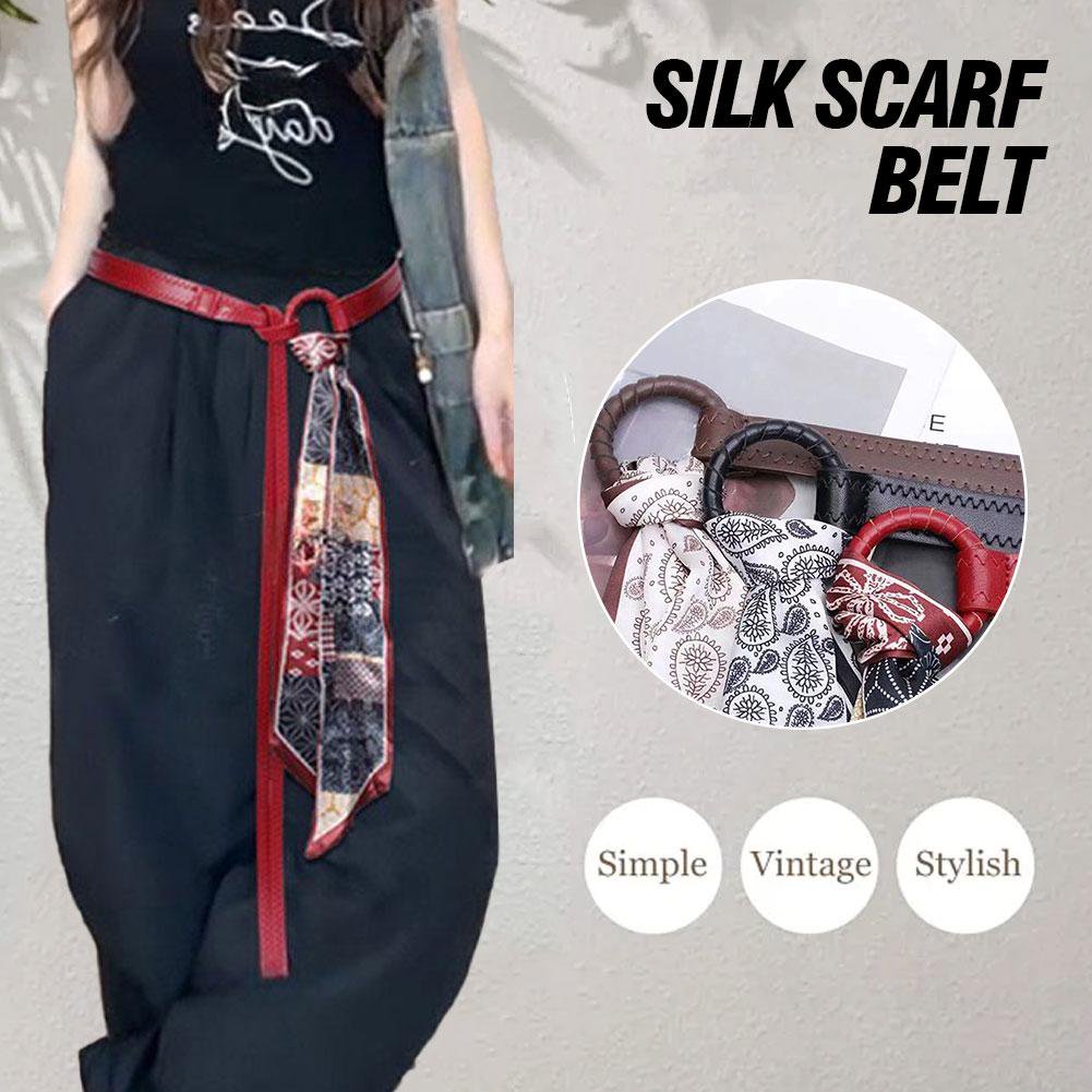 Y2K Punk Scarf Waist Belt – Retro PU Leather Tie-Up Hip Belt